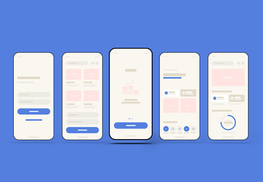 Modern Mobile App UI UX Wireframe Template Collection