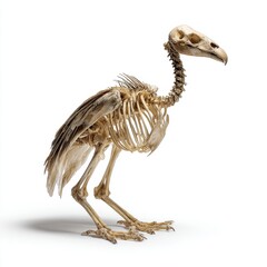 Fototapeta premium Detailed Anatomical Skeleton Of A Bird Specimen Isolated On A Clean White Background High Contrast