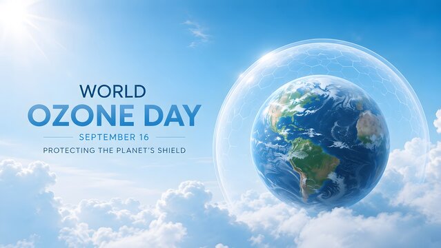 September 16 World Ozone Day environmental protection planet atmosphere awareness design