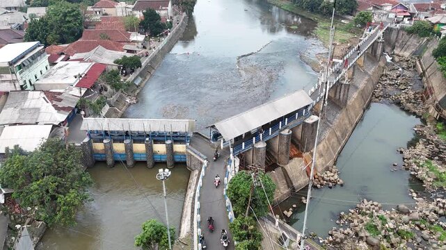 aerial, agriculture, bendungan katulampa, bogor, bogor timur, ciliwung river, concrete, conservation, dam, disaster mitigation, disaster prevention, drainage, drone, dutch architecture, early warning 