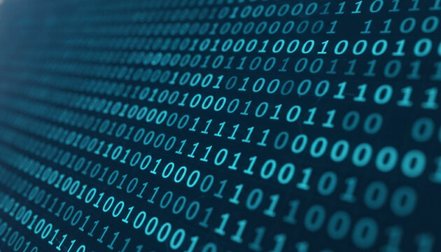 Binary code digital background technology data stream