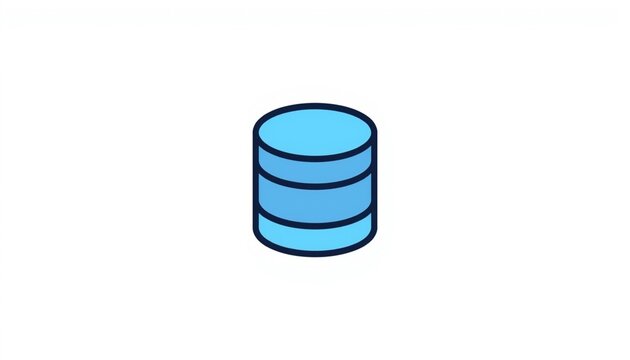 A simple illustration of a light blue cylinder with dark blue outlines