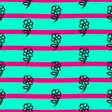 Aesthetic pixel flower pattern y2k. Pixel Art Pattern for wrapping paper. y2k pixel flower background.