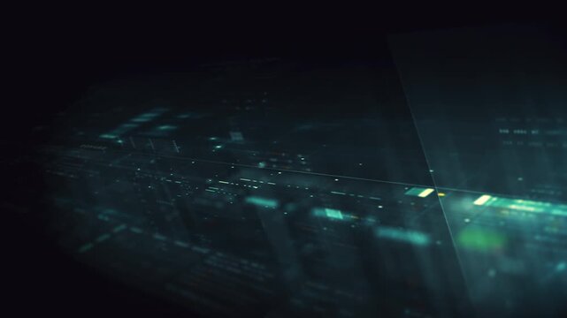 Futuristic data network visualization with glowing digital streams, big data analytics interface, cyber technology background and communication system in curved virtual display