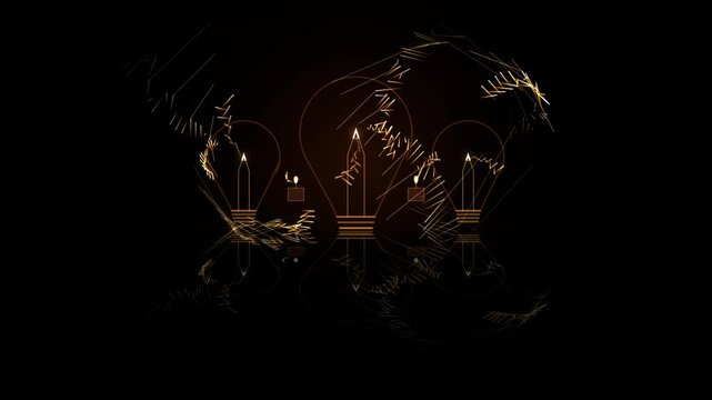 Abstract Incandescent Symphony: Procedural Golden Sparkler Loop Sea...
