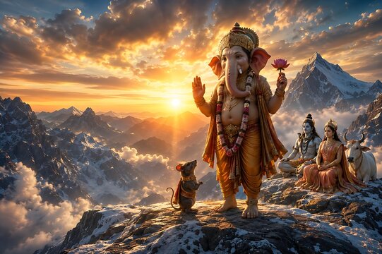 Sacred Festivals of the Kailash Family &ndash; Ganesh Chaturthi, Vinayaka Chaturthi, Gauri Pujan, Maha Shivratri & Hartalika Teej, honoring Lord Ganesha, Shiva and Goddess Parvati