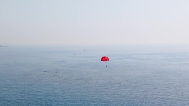 Aerial view of para sailing along &Ouml;l&uuml;deniz beach in Turkey