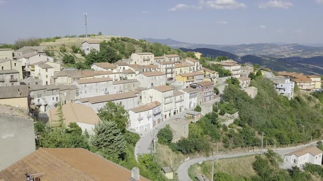 Panoramic view of Cairano, a village in the province of Avellino, Italy.

