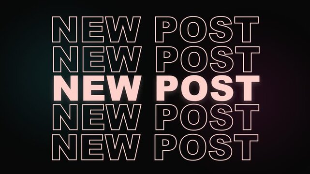 A vibrant collection of repeated text phrases signals recent updates across social media platforms while drawing significant viewer attention to the highlighted notification displayed