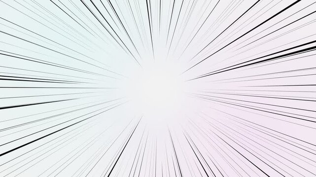 A vibrant burst of radiating comic book speed lines spreads outward from the central focus point to create an intense feeling of rapid motion across the entire composition for dynamic visual