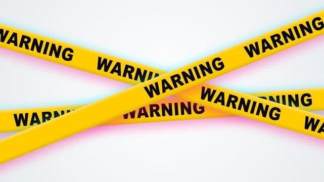 A sequence of bright yellow hazard strips creates a crisscross pattern to indicate potential danger zones and restricted areas for people who are entering into these specific site locations