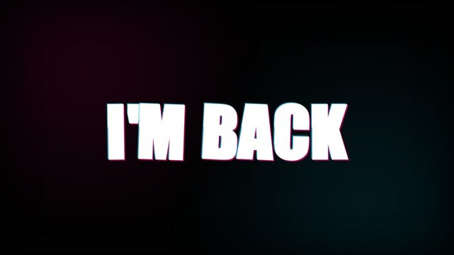 Bold white letters announce a triumphant return with a dramatic glowing effect that captures the exciting energy of an unexpected announcement for a professional brand launching their new