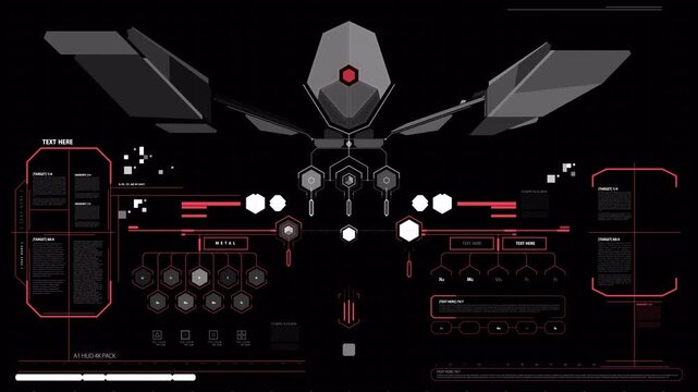 Futuristic Sci-Fi HUD Interface with Robotic Target Tracking Display.
