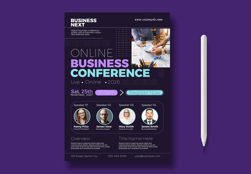 Modern Online Business Conference Poster