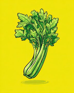 Green Celery Vegetable Illustration.