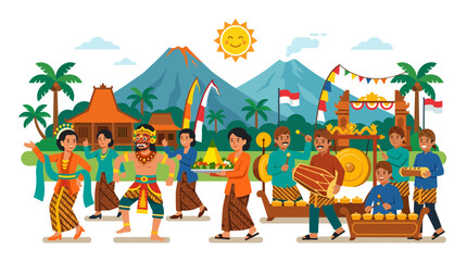 Naklejka premium Indonesian culture, Bali folk dance