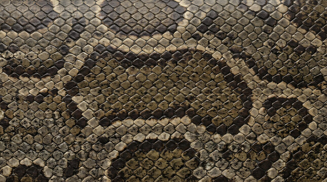 Brown Black Beige Python Snake Skin Texture Pattern Reptile Closeup