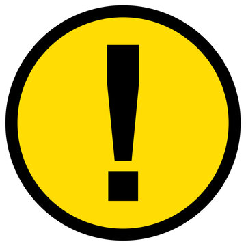 clear bold circular yellow and black warning sign featuring an exclamation mark symbol, highlighting safety alerts, hazard notices, and vital control vector elements.