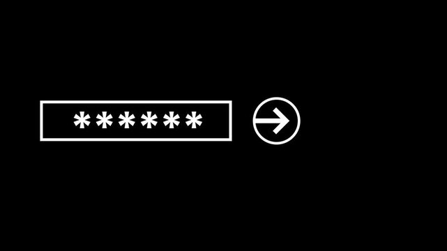 Password Input Field with Hidden Characters and Arrow Login Button on Black Background, Secure Authentication and Access Concept for Website, Mobile App and Software Form
