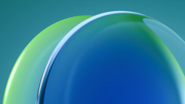3D abstract background with smooth green and blue glossy spheres. Ideal for mobile wallpapers, tech branding, web designs, and corporate presentations