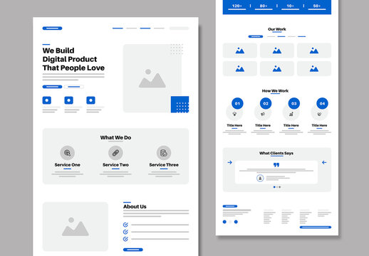 Minimal Landing Page Wireframe Template
