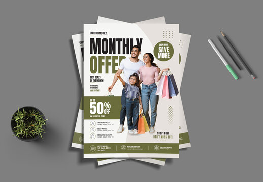 Monthly Sales Promotional Flyer Template