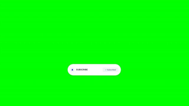Subscribe button pop alert right floating badge on green screen