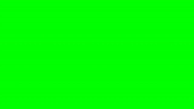 Green transition patterns right floating badge on green screen