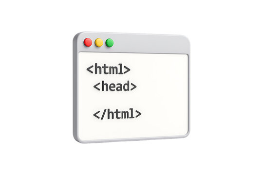 Html Code Interface Window Concept Isolated on a Transparent Background