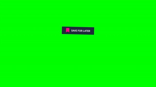 Save bookmark tag icon click right floating badge on green screen