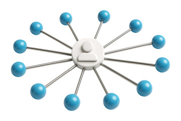 Obraz premium Human Centered Network Hub Isolated on a Transparent Background
