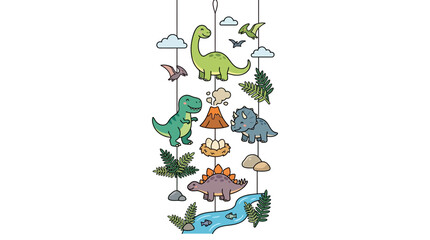 Cute Cartoon Dinosaur Collection Isolated on Transparent Background © bima