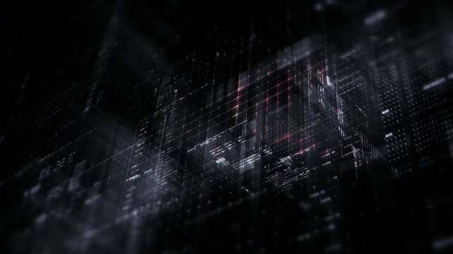 Futuristic data network visualization with glowing digital streams, big data analytics interface, cyber technology background and communication system in curved virtual display