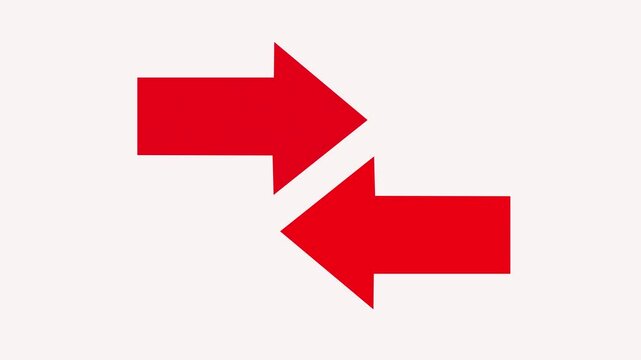 right and left direction arrow icon white color animation. abstract beautiful retro signboard with pointers