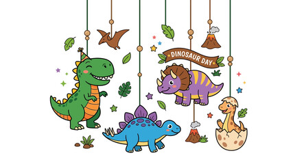 Cute Dinosaur Party Decorations T Rex Triceratops Stegosaurus Baby Dino © ridho