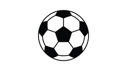 Fototapeta premium Monochrome soccer ball illustration featuring a classic hexagonal pattern with clean bold lines and shadows