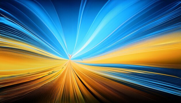 Dynamic Abstract Lines In Blue And Yellow Tones Create A Vibrant Background Design For Digital Art Or Modern Presentations