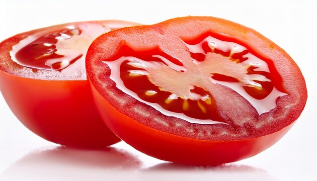 Red Cocktail Tomato Sliced Isolated Close Up