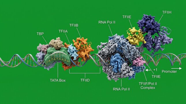 RNA Polymerase II Preinitiation Complex Molecular Structure Diagram