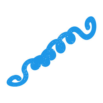 Hand drawn doodle abstract scribble blue graphic element. Simple textured noise effect isolated white background item