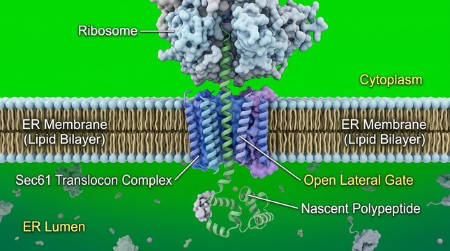 Sec61 translocon complex protein translocation through endoplasmic reticulum membrane