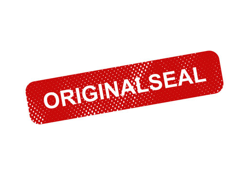 Red original seal stamp with text illustration