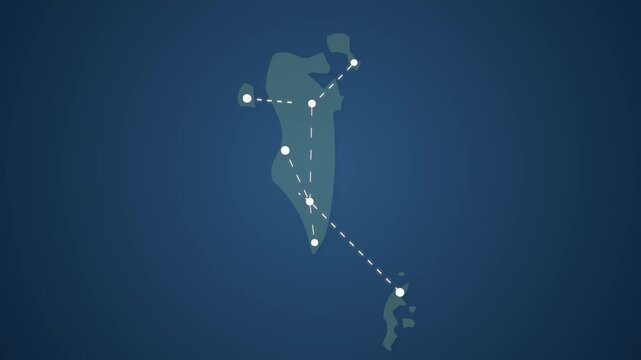 Bahrain Communication Network with Signals Connecting Multiple Locations