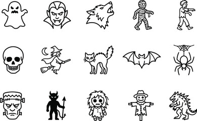 Naklejka premium Animals Icons Set Vector Illustration with Cartoon Silhouettes, Tattoo Symbols, Cross, Anchor, Hand Drawings, Patterns and Decorative Design Elements