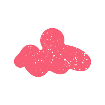Hand drawn doodle abstract scribble pink single element shape. Simple textured noise effect isolated white background item