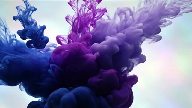 cinematic abstract fluid ink animation on a cool white background