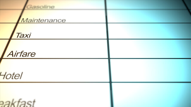 A Blank Generic Expense Report for Corporation