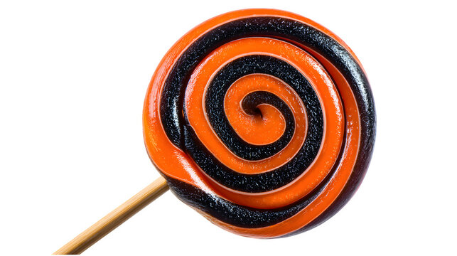 Spiral Lollipop Candy Isolated on White Background, Colorful Swirl Design with Round Shape, Sweet Food Illustration and Decorative Vector Icon