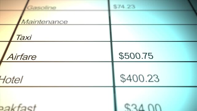A Blank Generic Expense Report for Corporation