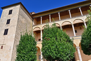 Obraz premium Pienza, Palazzo Piccolomini a Pienza, Val d'Orcia, Toscan